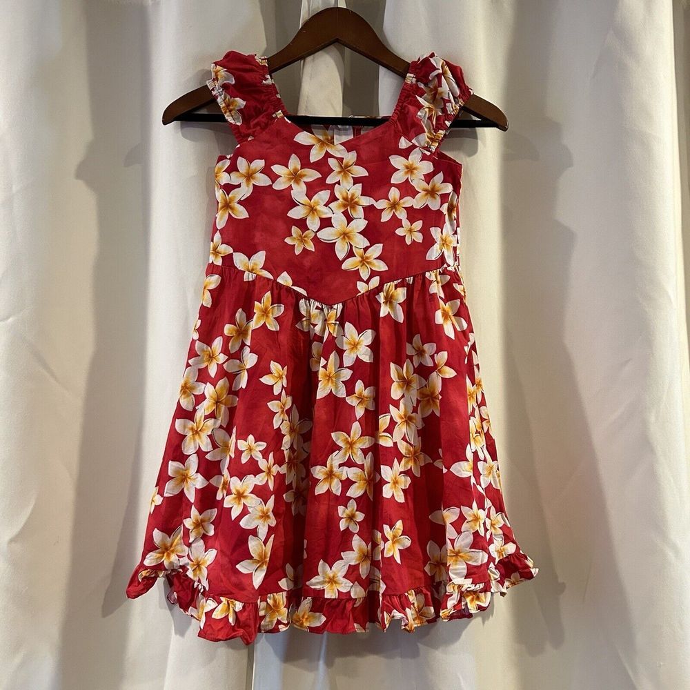 Royal Hawaiian Creations Authentic Made In Hawaii Girls Floral Dress‎ Size 8